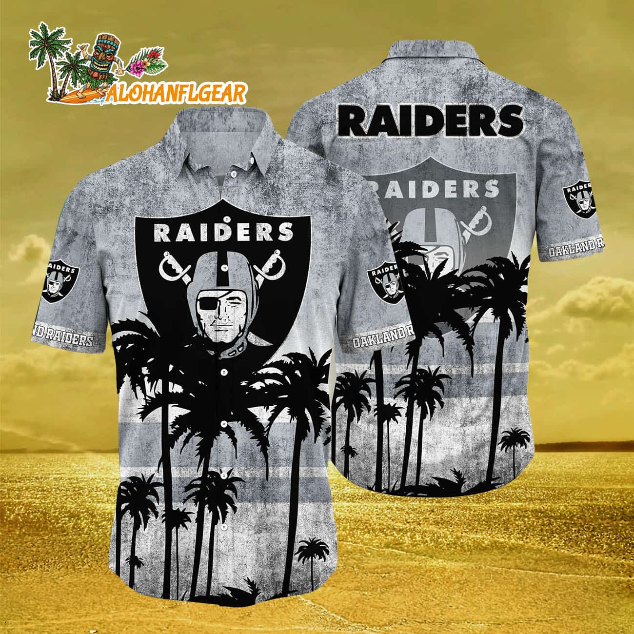Oakland Raiders Palm Tree Summer New Hawaiian Shirt Oakland Raiders Palm Tree Summer New Hawaiian Shirt