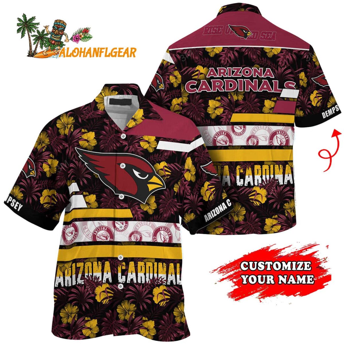 Personalized Arizona Cardinals Flower Summer Limited Hawaiian Shirt 1