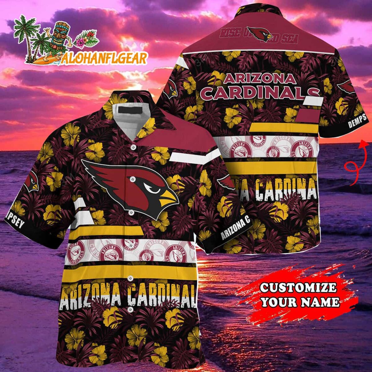 Personalized Arizona Cardinals Flower Summer Limited Hawaiian Shirt 2