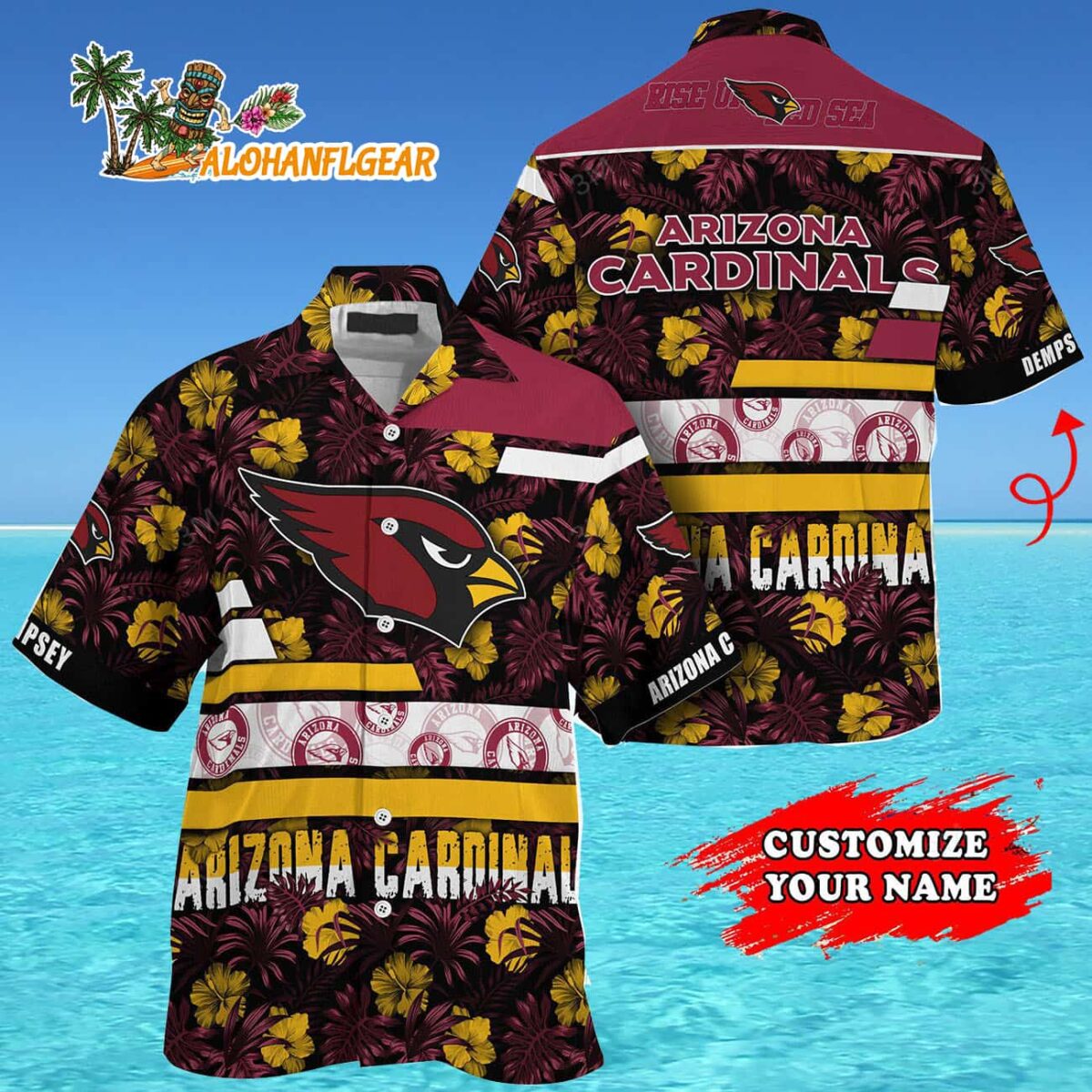 Personalized Arizona Cardinals Flower Summer Limited Hawaiian Shirt 4