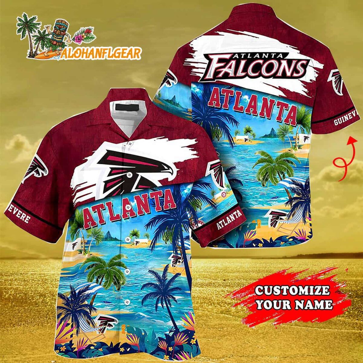 Personalized Atlanta Falcons Summer Button Up Hawaii Shirt 2 Personalized Atlanta Falcons Summer Button Up Hawaii Shirt 3
