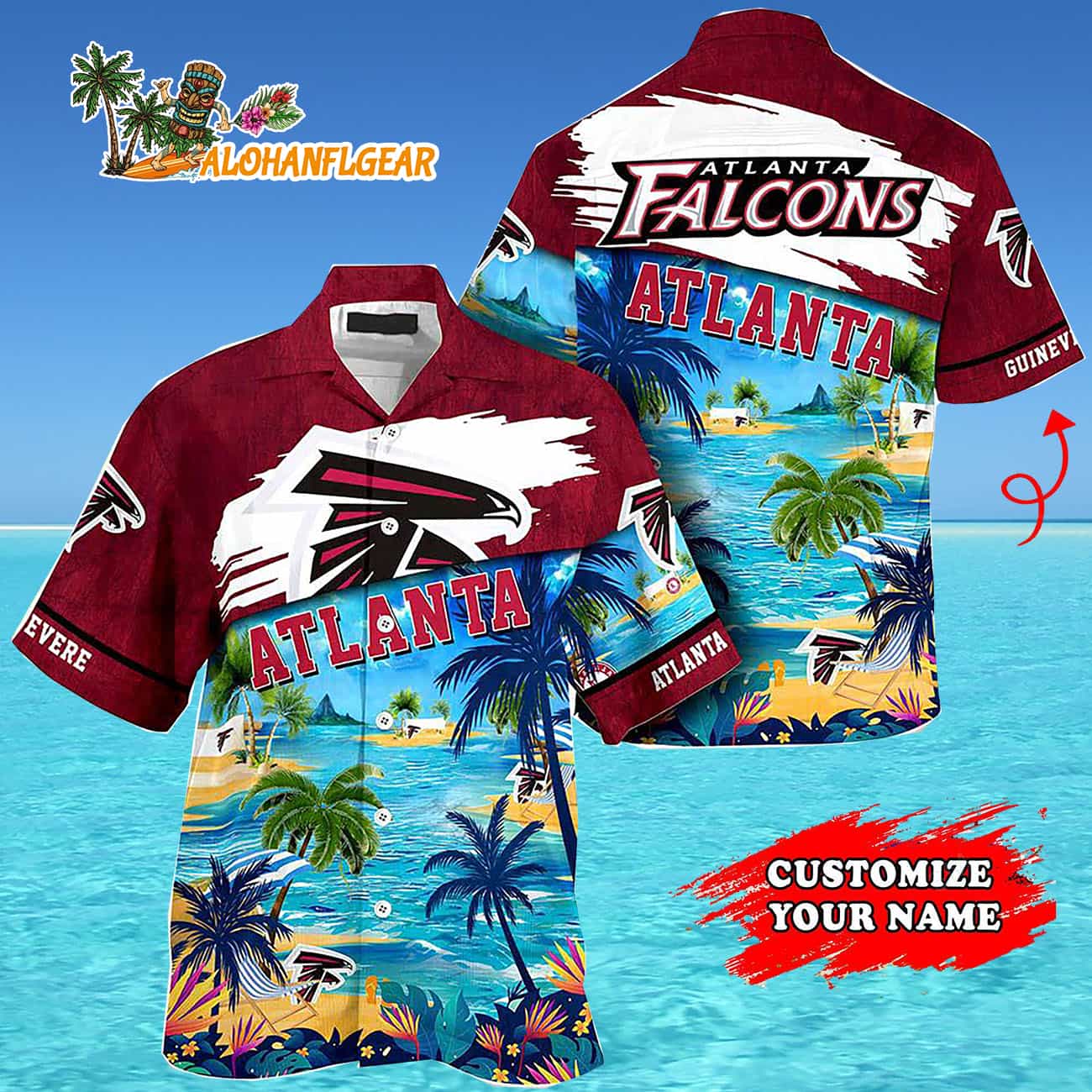 Personalized Atlanta Falcons Summer Button Up Hawaii Shirt Personalized Atlanta Falcons Summer Button Up Hawaii Shirt