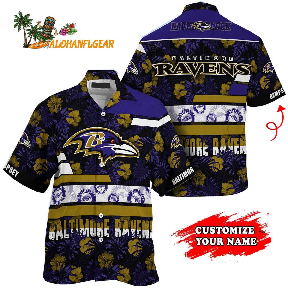 Personalized Baltimore Ravens Flower Summer Limited Hawaiian Shirt 1