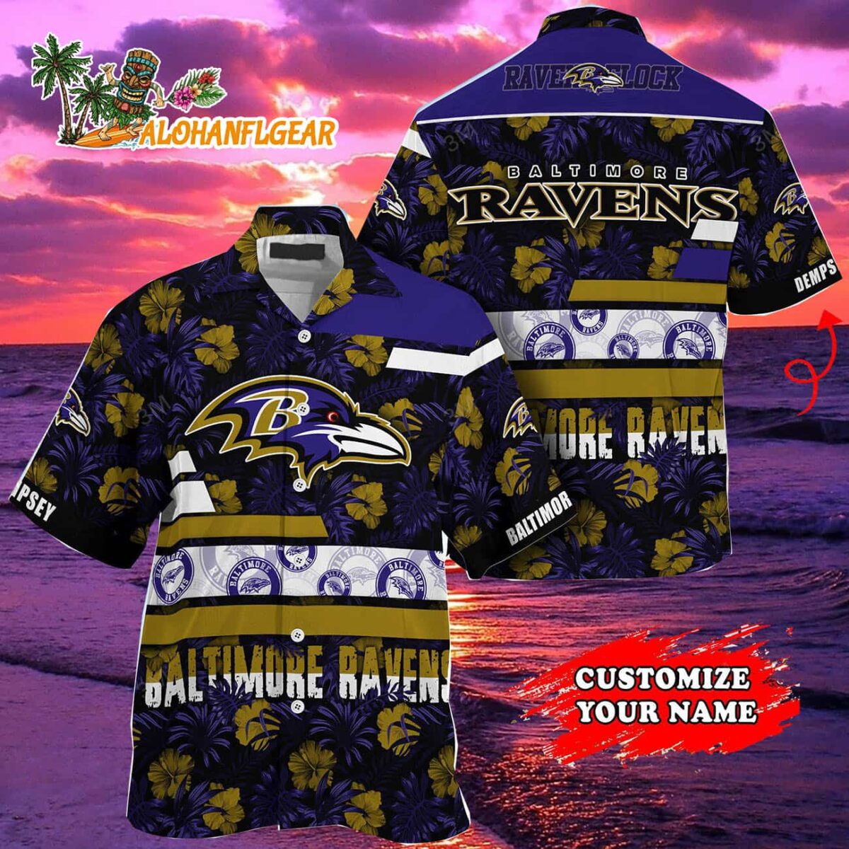 Personalized Baltimore Ravens Flower Summer Limited Hawaiian Shirt 2