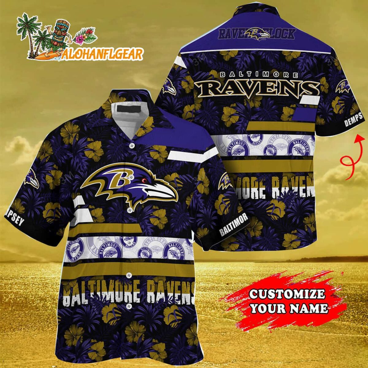 Personalized Baltimore Ravens Flower Summer Limited Hawaiian Shirt 3