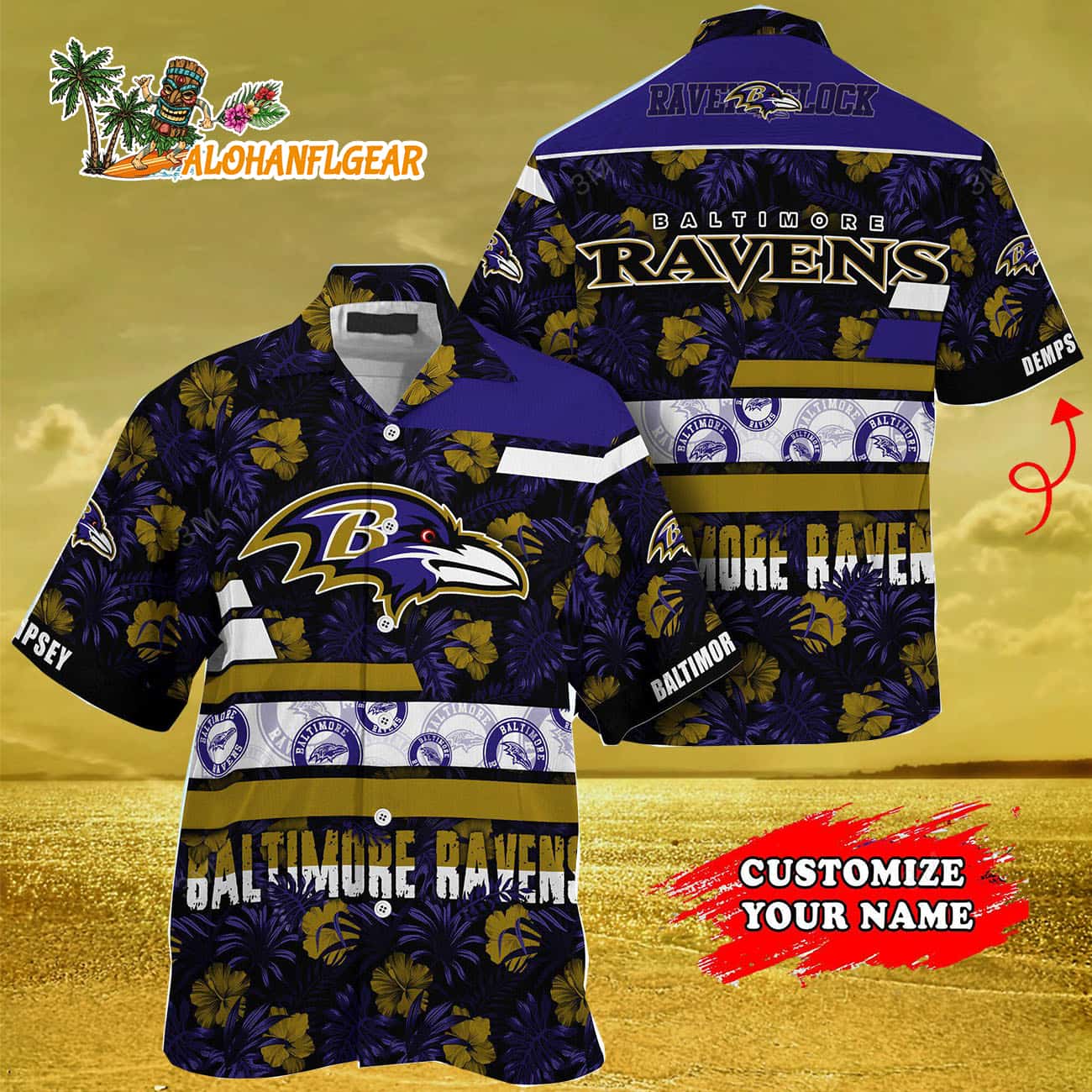 Personalized Baltimore Ravens Flower Summer Limited Hawaiian Shirt Personalized Baltimore Ravens Flower Summer Limited Hawaiian Shirt