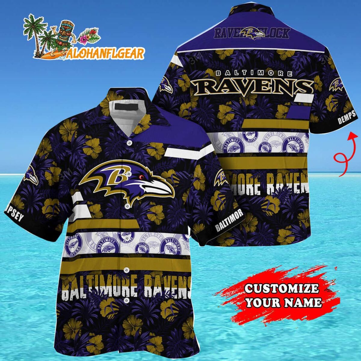 Personalized Baltimore Ravens Flower Summer Limited Hawaiian Shirt 4