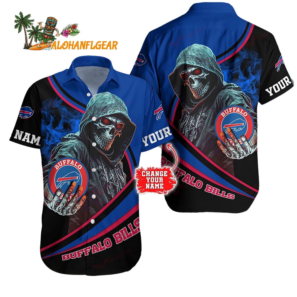 Personalized Buffalo Bills Special Halloween Skull Personalized Hawaiian Shirt 1