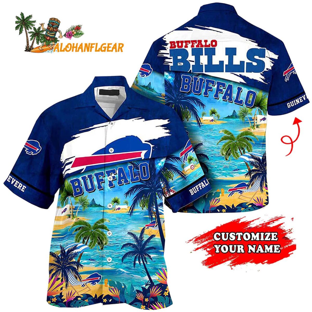 Personalized Buffalo Bills Summer Button Up Hawaii Shirt 1