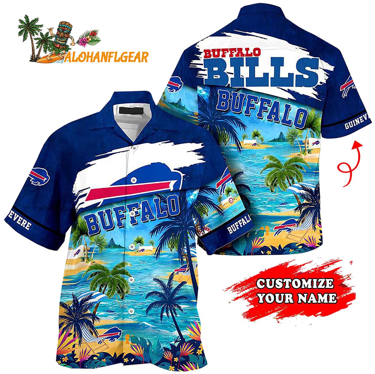 Personalized Buffalo Bills Summer Button Up Hawaii Shirt Personalized Buffalo Bills Summer Button Up Hawaii Shirt