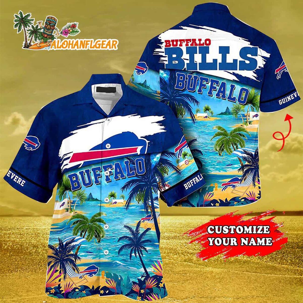 Personalized Buffalo Bills Summer Button Up Hawaii Shirt 2 Personalized Buffalo Bills Summer Button Up Hawaii Shirt 3