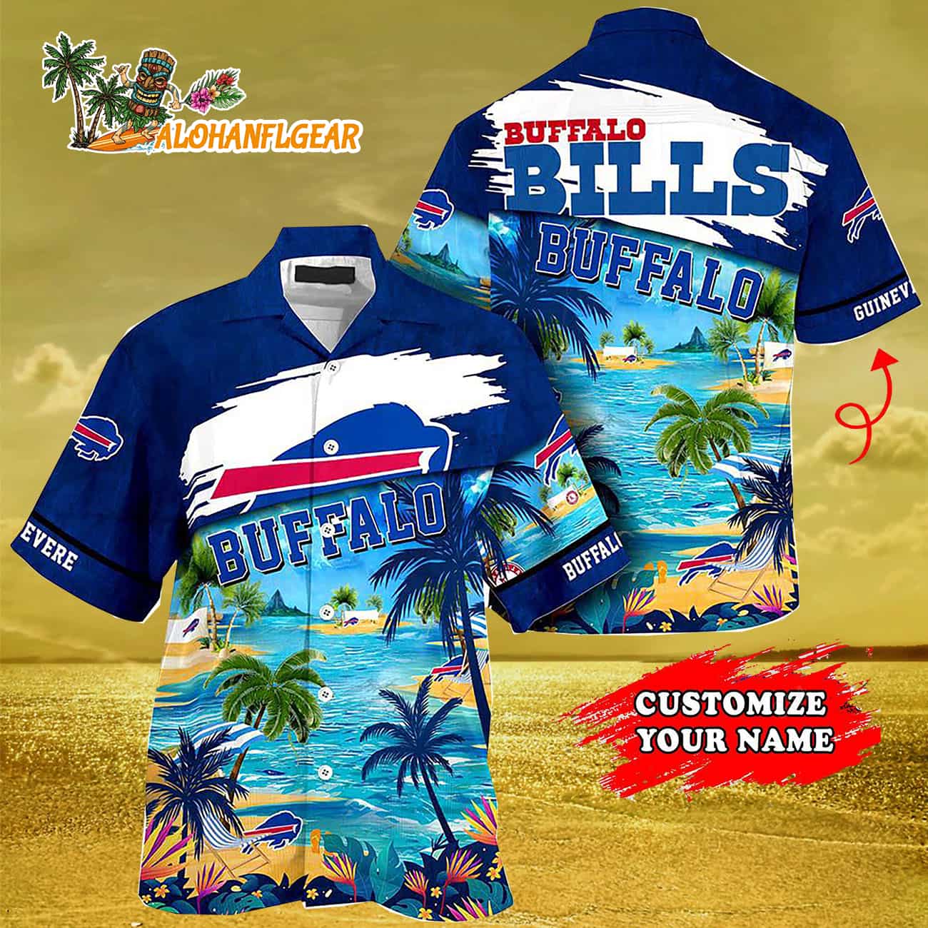 Personalized Buffalo Bills Summer Button Up Hawaii Shirt Personalized Buffalo Bills Summer Button Up Hawaii Shirt