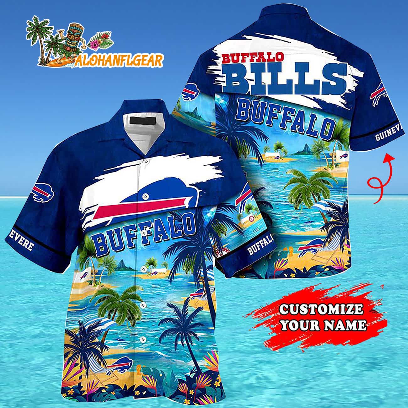 Personalized Buffalo Bills Summer Button Up Hawaii Shirt Personalized Buffalo Bills Summer Button Up Hawaii Shirt