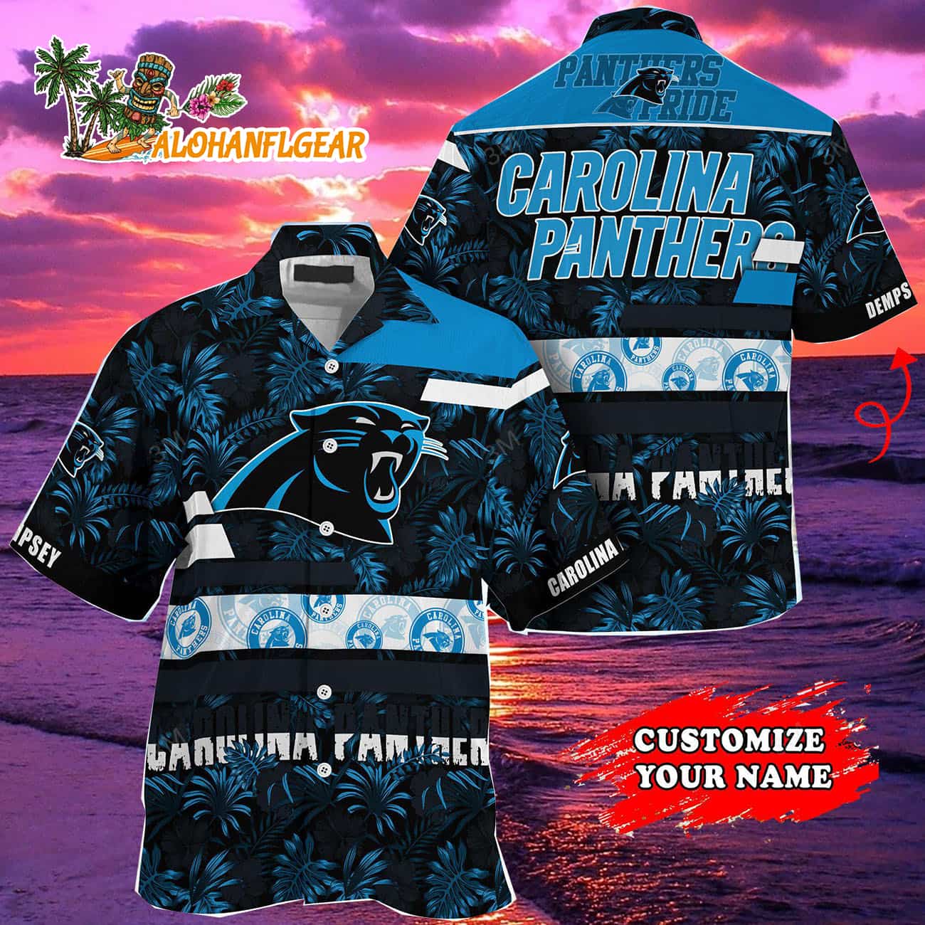 Personalized Carolina Panthers Flower Summer Limited Hawaiian Shirt Personalized Carolina Panthers Flower Summer Limited Hawaiian Shirt