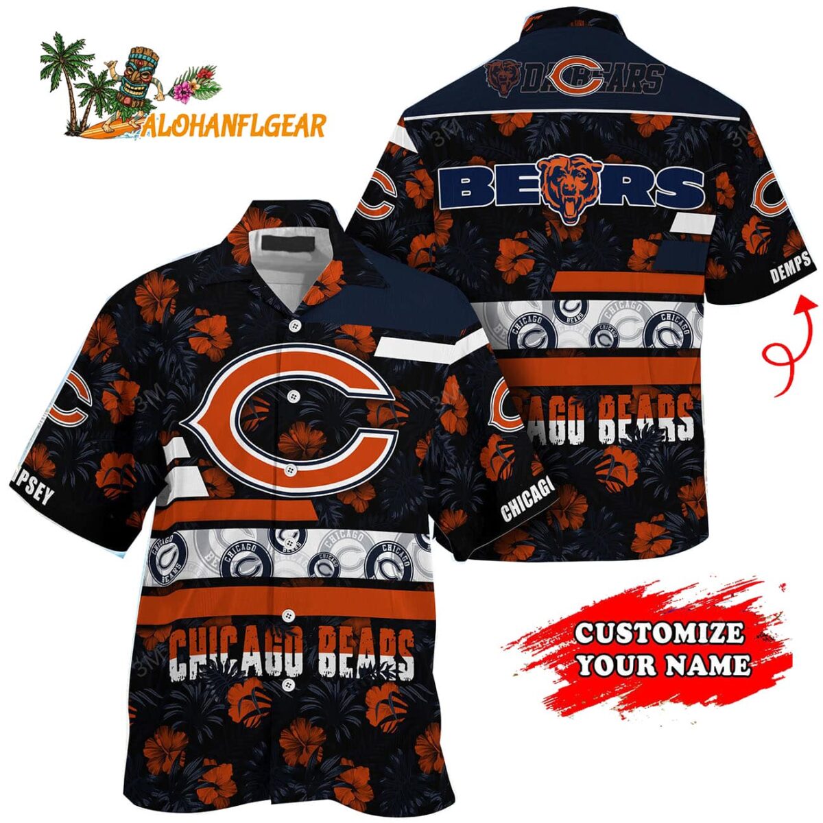 Personalized Chicago Bears Flower Summer Limited Hawaiian Shirt 1