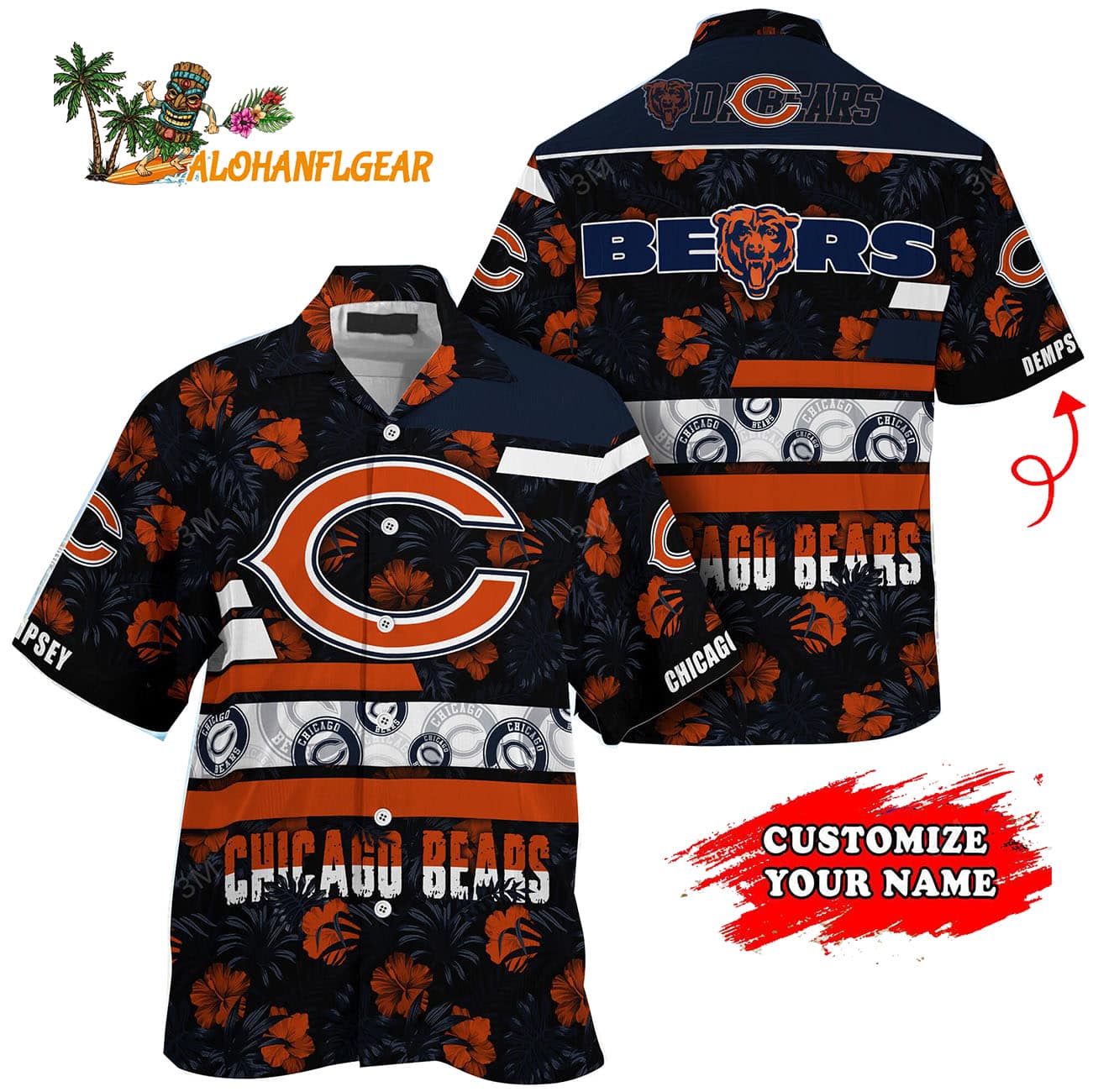 Personalized Chicago Bears Flower Summer Limited Hawaiian Shirt Personalized Chicago Bears Flower Summer Limited Hawaiian Shirt