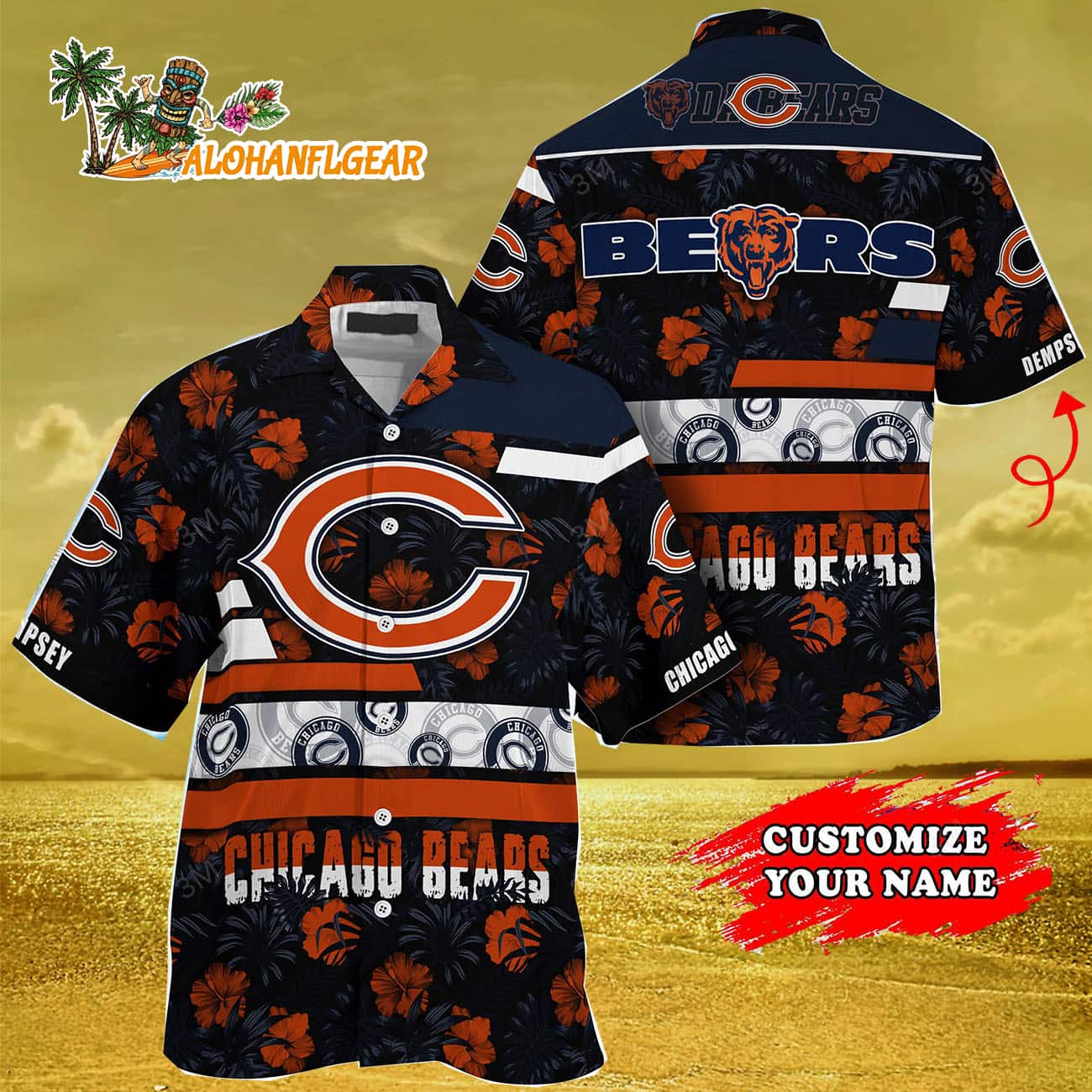 Personalized Chicago Bears Flower Summer Limited Hawaiian Shirt Personalized Chicago Bears Flower Summer Limited Hawaiian Shirt