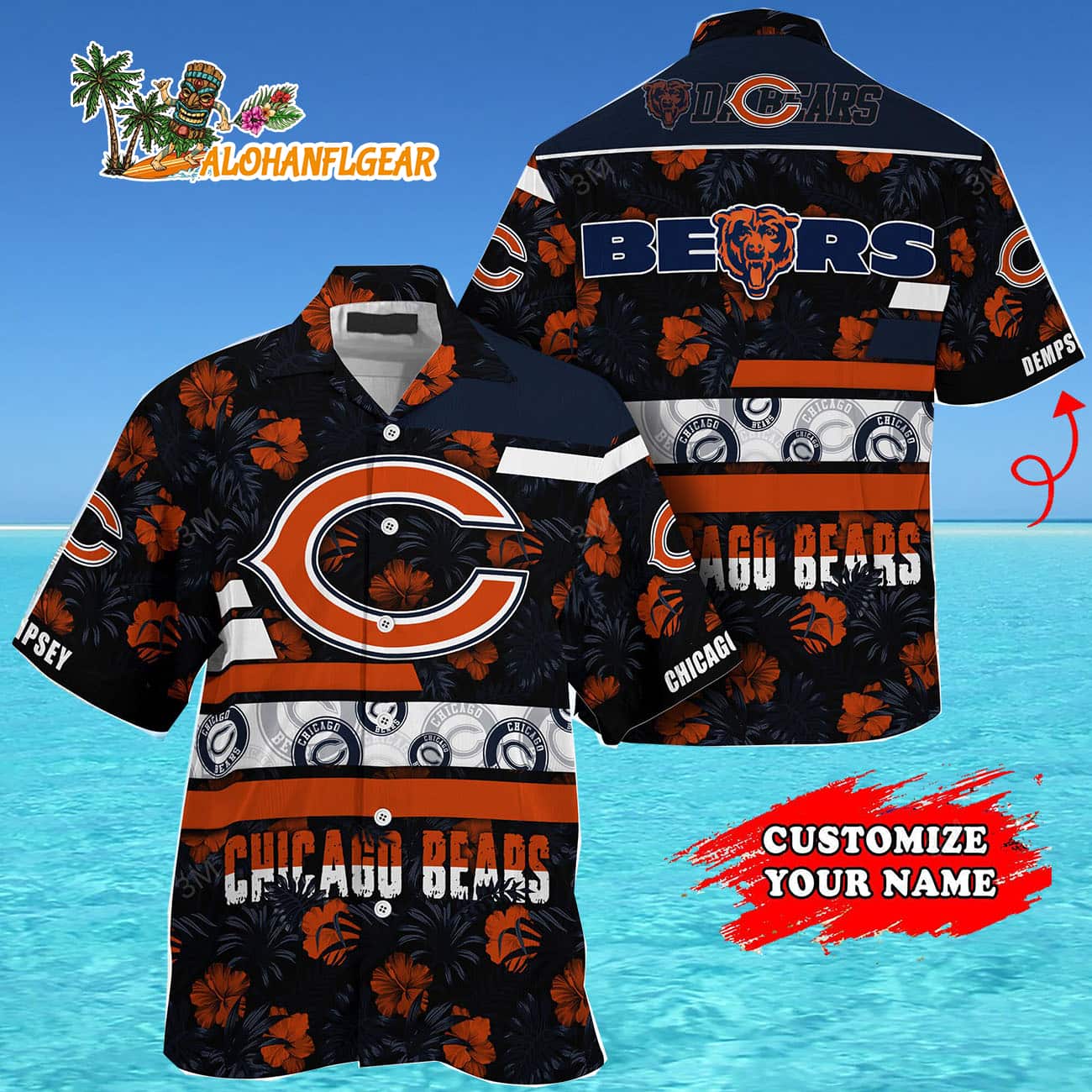Personalized Chicago Bears Flower Summer Limited Hawaiian Shirt Personalized Chicago Bears Flower Summer Limited Hawaiian Shirt