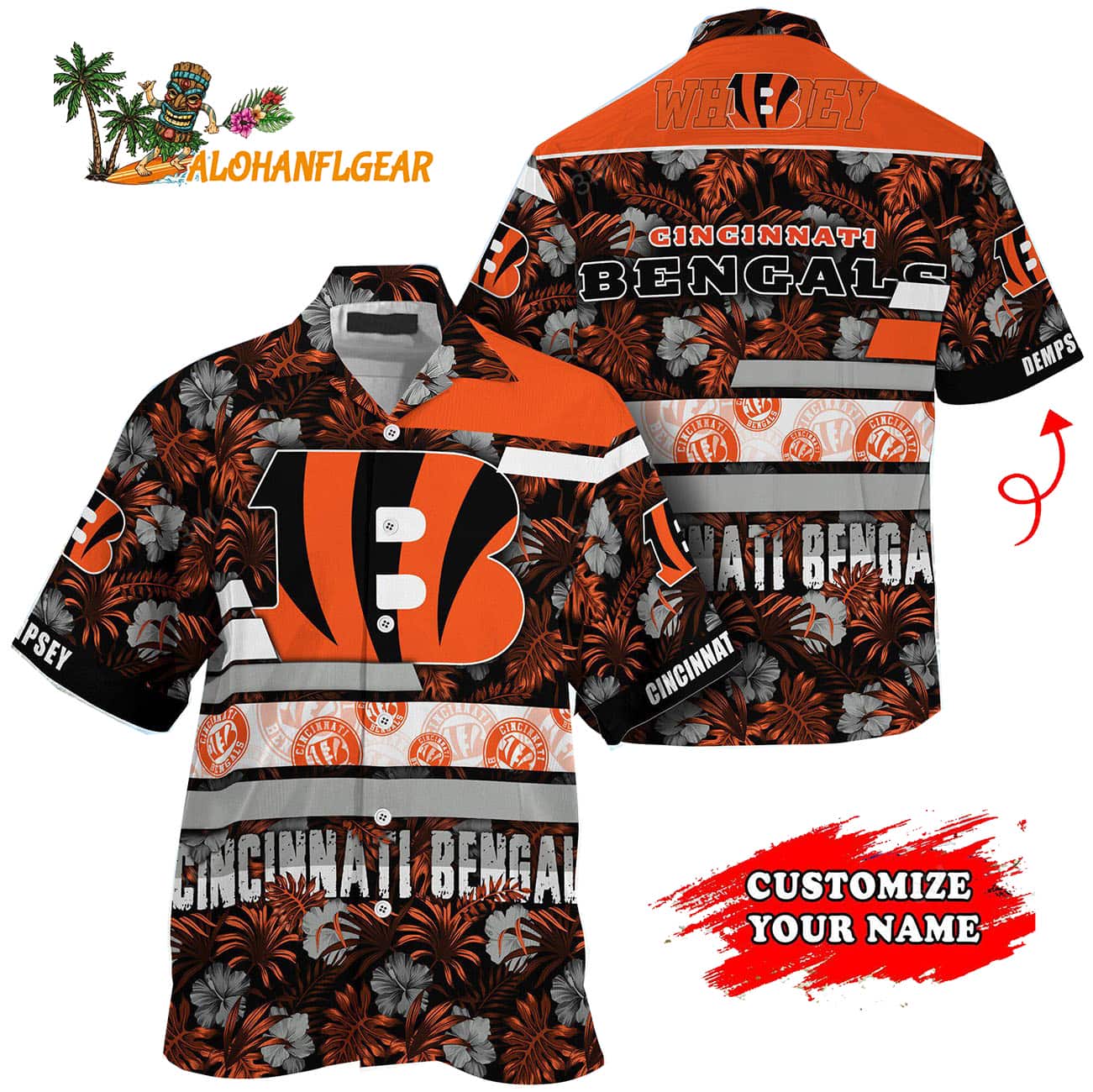 Personalized Cincinnati Bengals Flower Summer Limited Hawaiian Shirt Personalized Cincinnati Bengals Flower Summer Limited Hawaiian Shirt