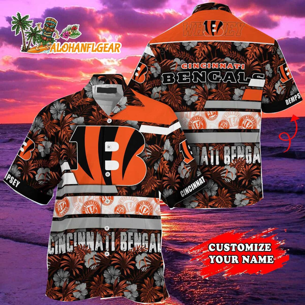 Personalized Cincinnati Bengals Flower Summer Limited Hawaiian Shirt 2