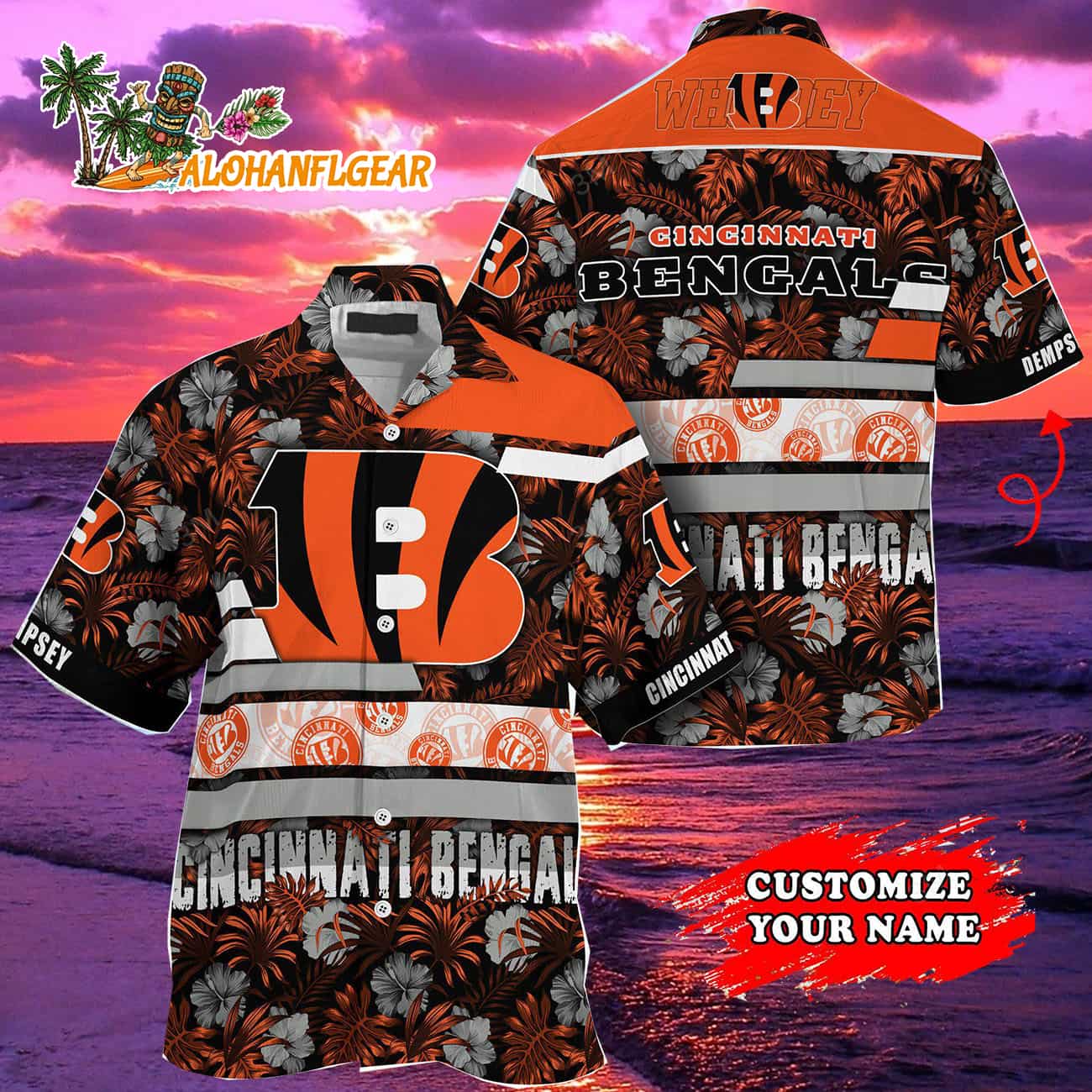 Personalized Cincinnati Bengals Flower Summer Limited Hawaiian Shirt Personalized Cincinnati Bengals Flower Summer Limited Hawaiian Shirt