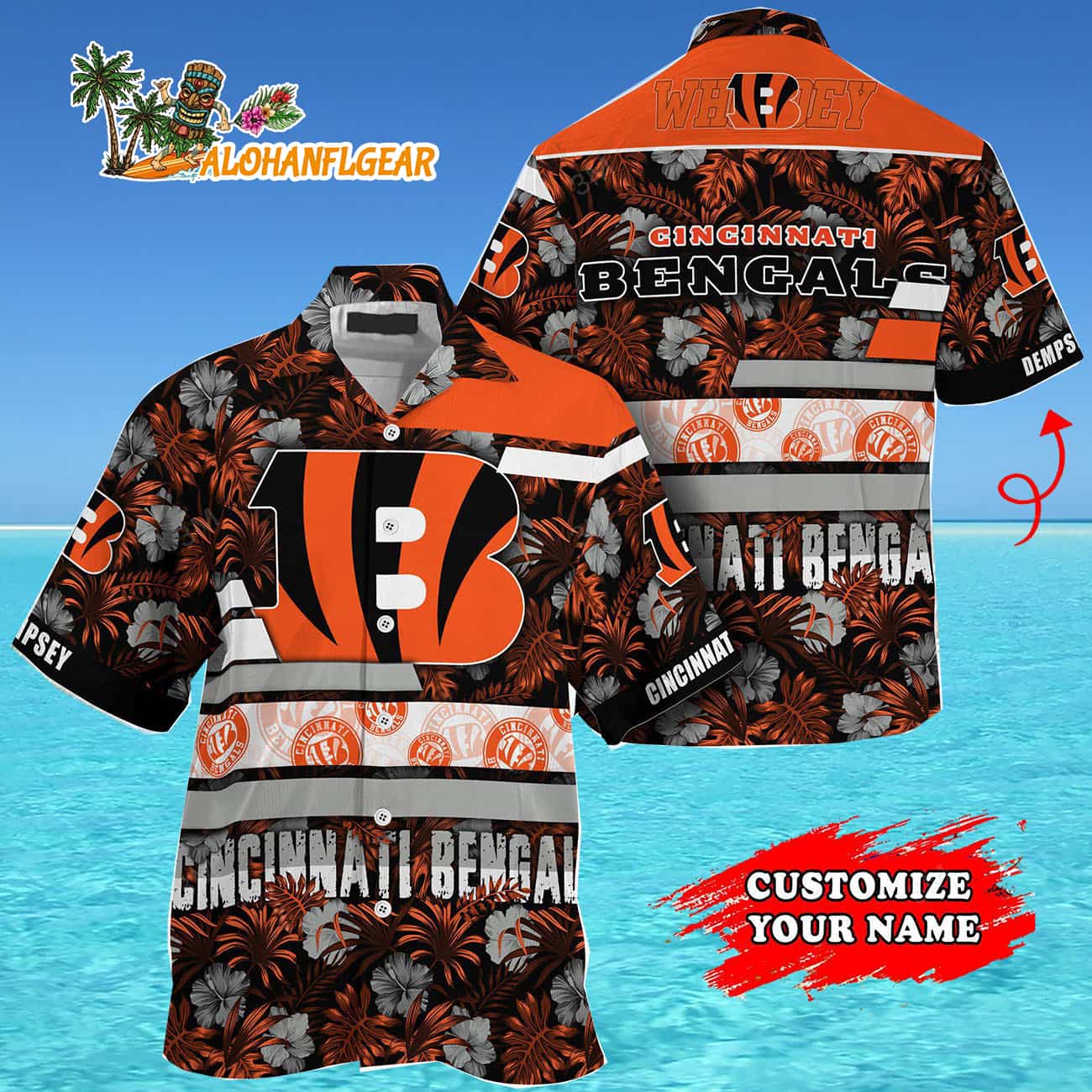 Personalized Cincinnati Bengals Flower Summer Limited Hawaiian Shirt Personalized Cincinnati Bengals Flower Summer Limited Hawaiian Shirt
