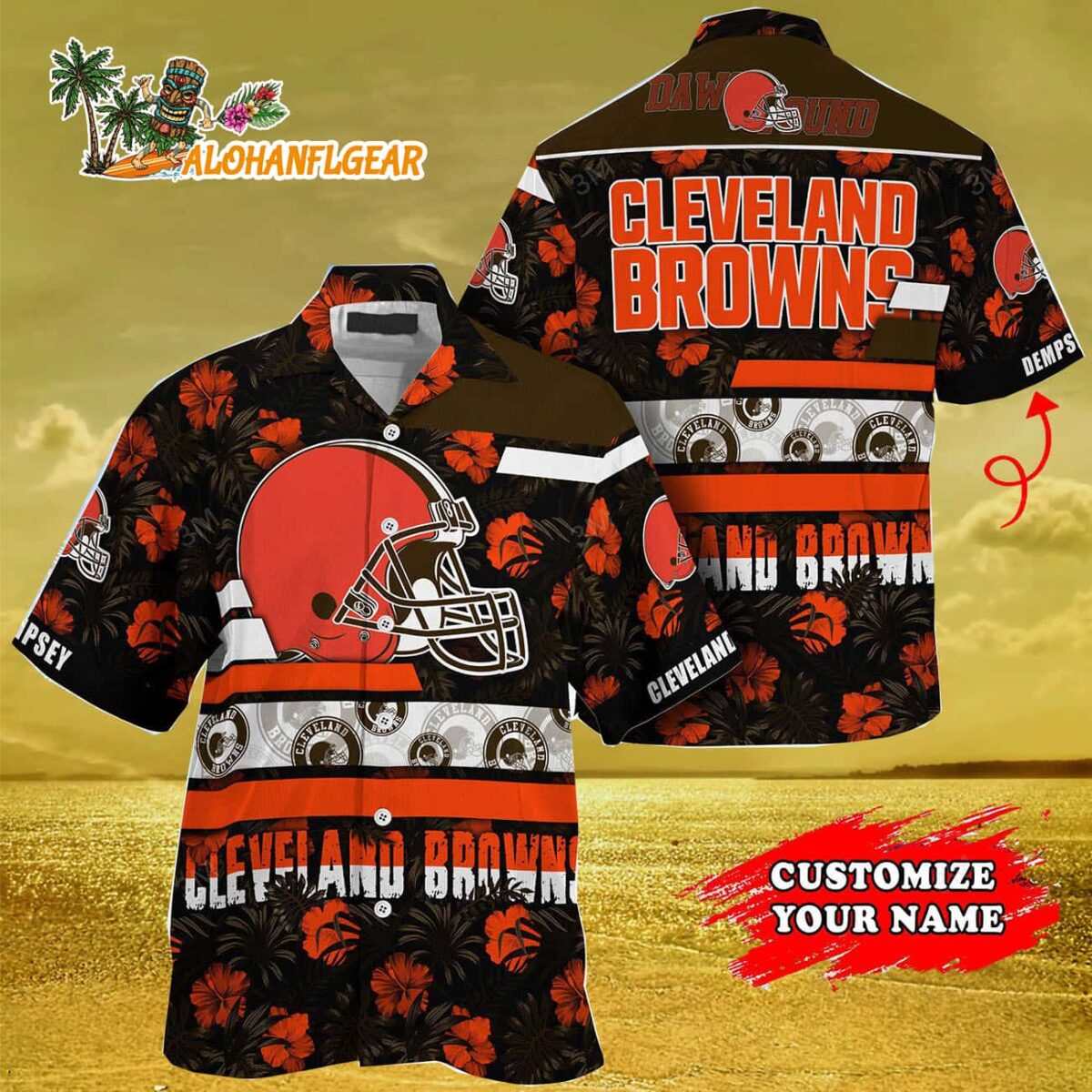 Personalized Cleveland Browns Flower Summer Limited Hawaiian Shirt 3