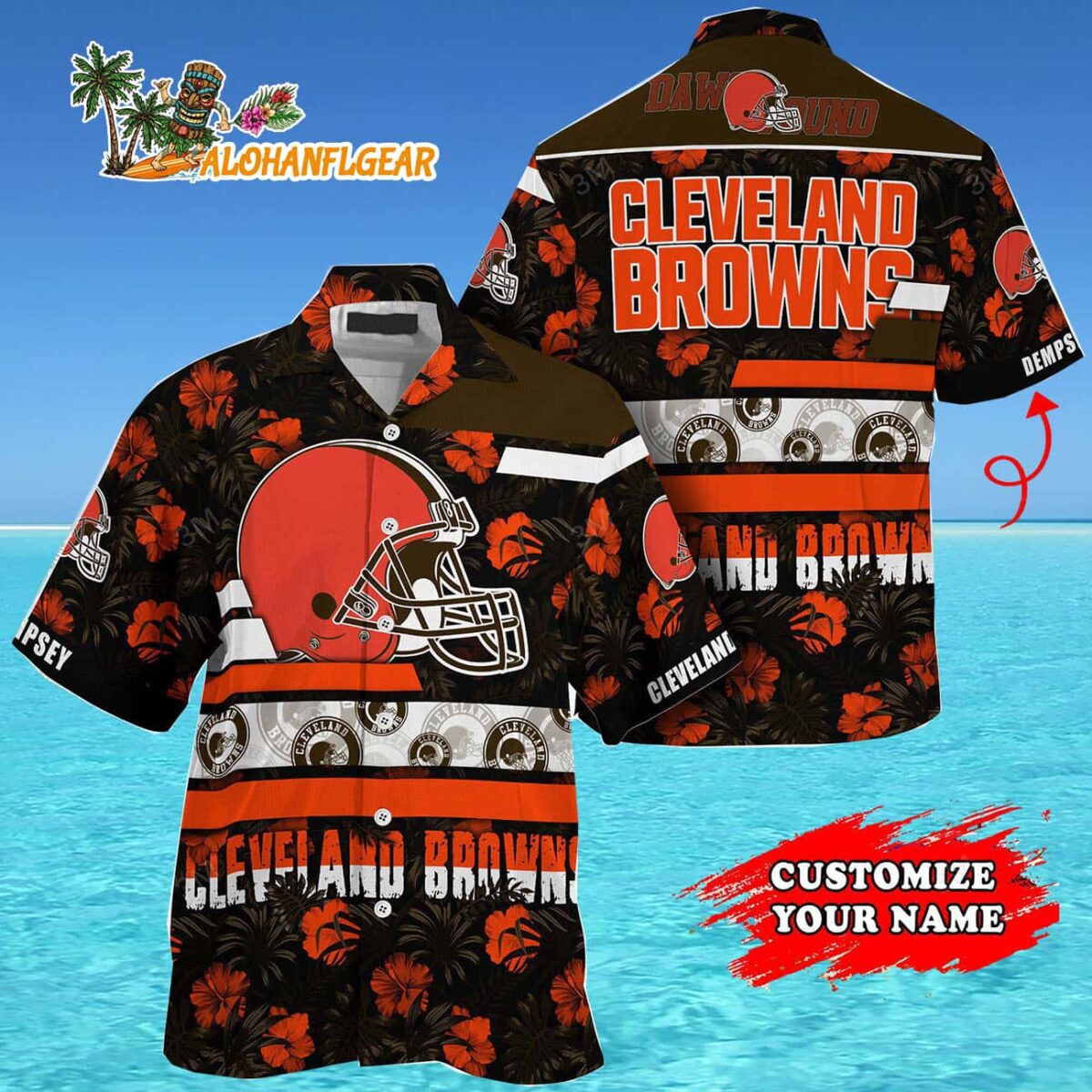 Personalized Cleveland Browns Flower Summer Limited Hawaiian Shirt 4