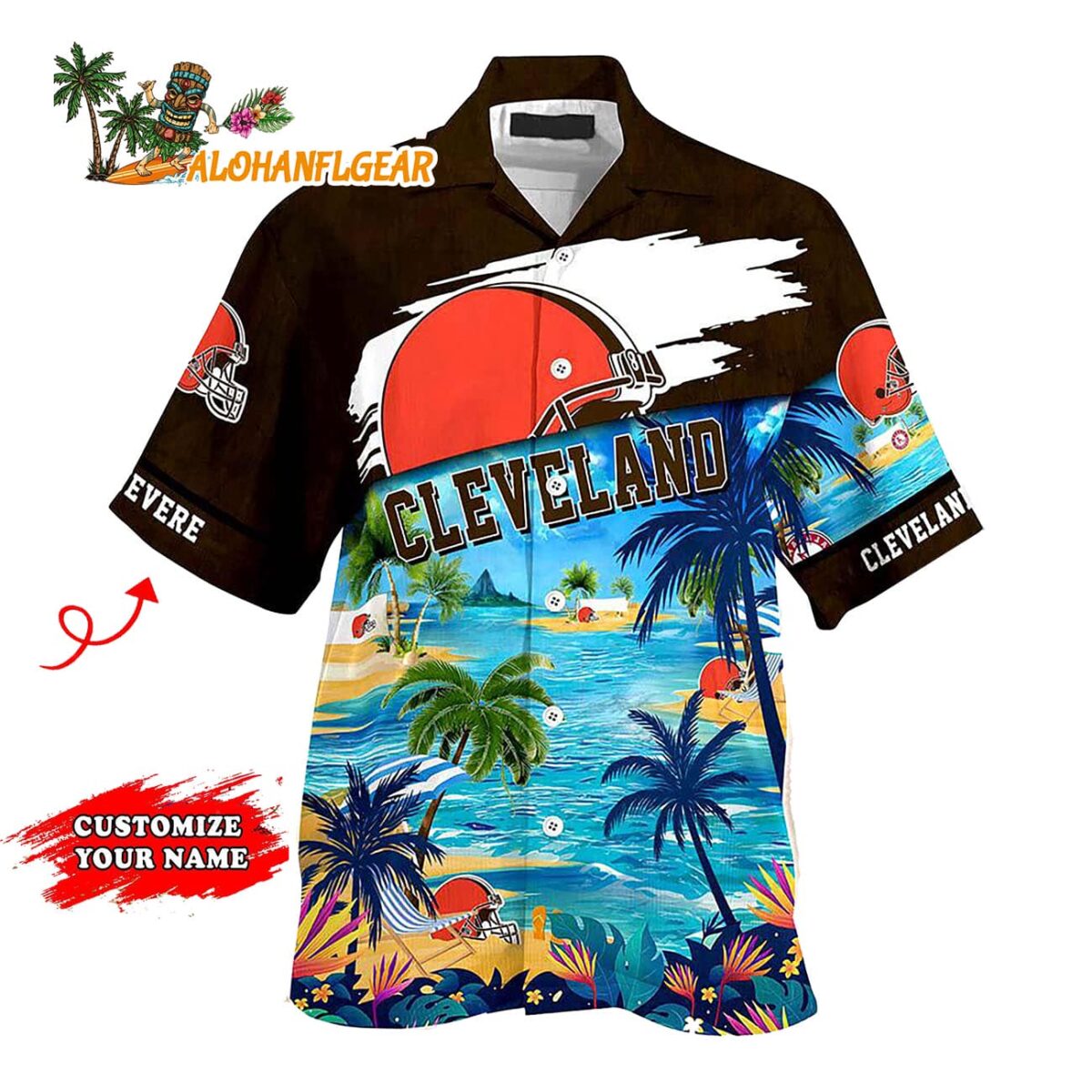 Personalized Cleveland Browns Summer Button Up Hawaii Shirt 1