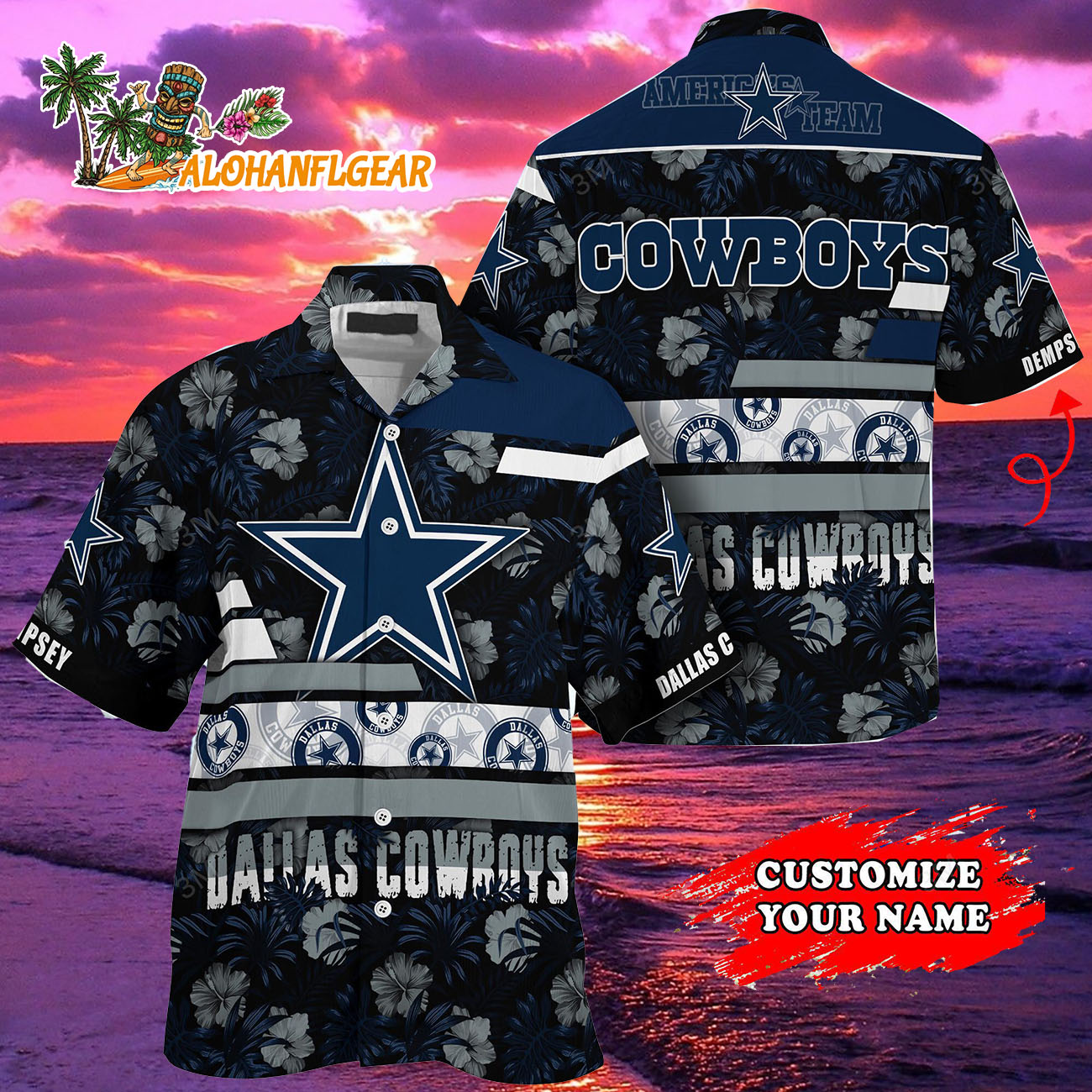 Personalized Dallas Cowboys Flower Summer Limited Hawaiian Shirt Personalized Dallas Cowboys Flower Summer Limited Hawaiian Shirt