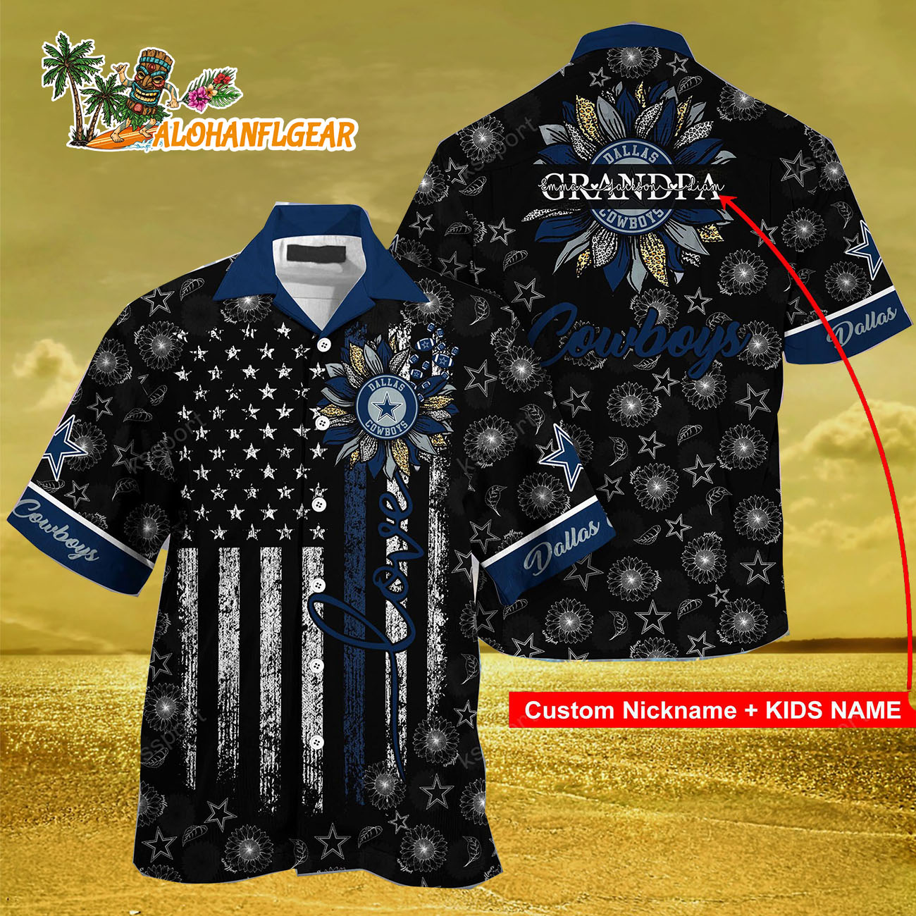 Personalized Dallas Cowboys Sunflower For Mother Day Father Day Hawaiian Shirt Personalized Dallas Cowboys Sunflower For Mother Day Father Day Hawaiian Shirt
