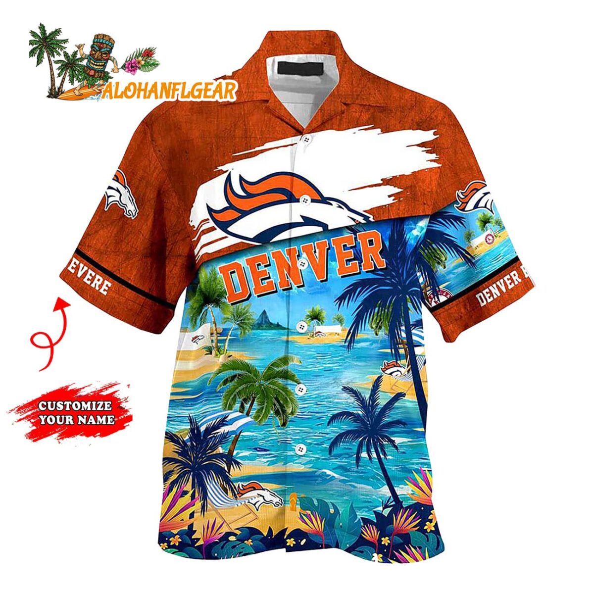 Personalized Denver Broncos Summer Button Up Hawaii Shirt 1