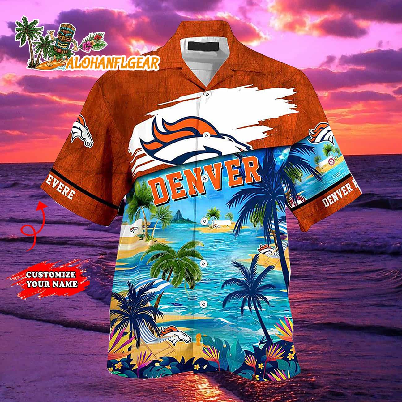 Personalized Denver Broncos Summer Button Up Hawaii Shirt Personalized Denver Broncos Summer Button Up Hawaii Shirt