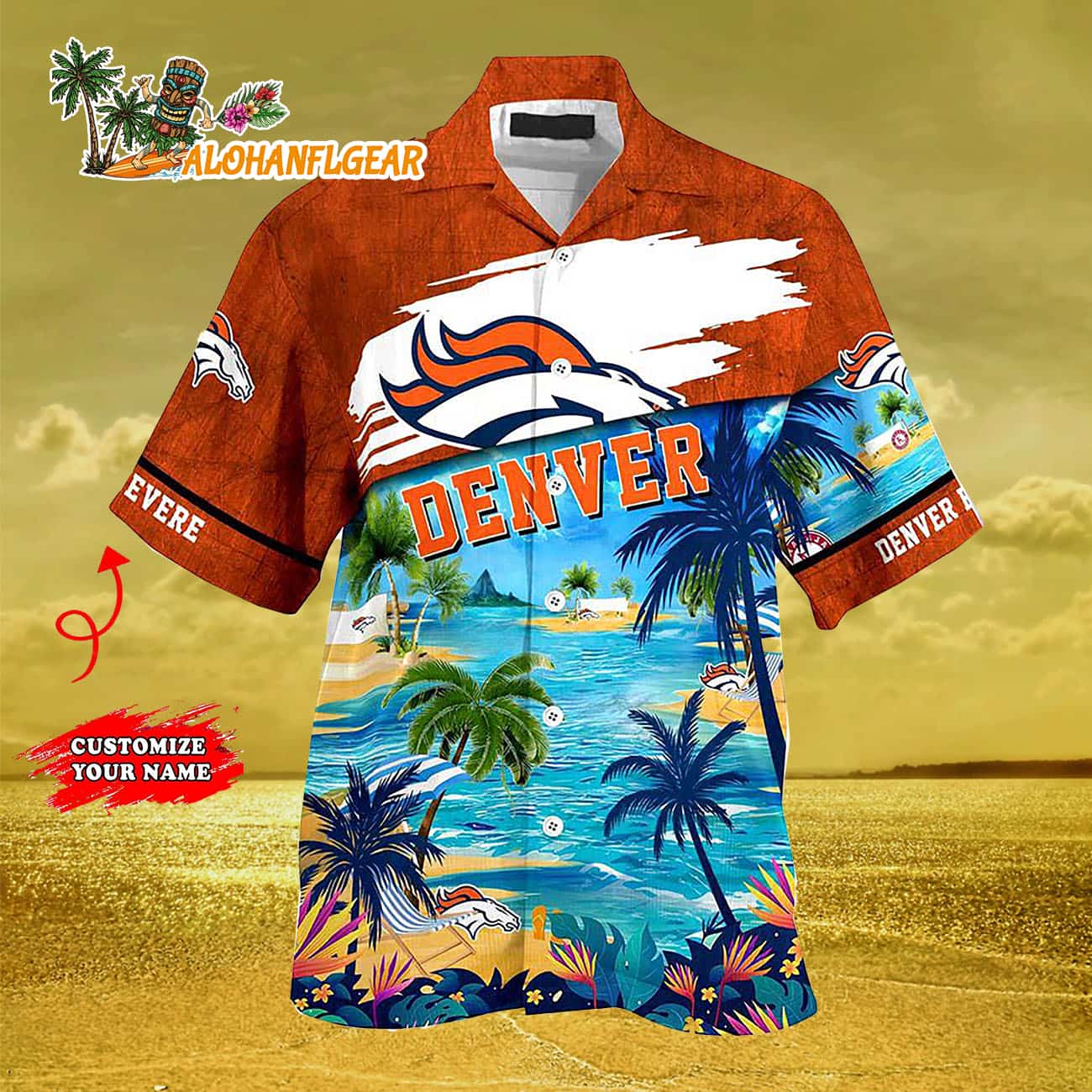 Personalized Denver Broncos Summer Button Up Hawaii Shirt Personalized Denver Broncos Summer Button Up Hawaii Shirt