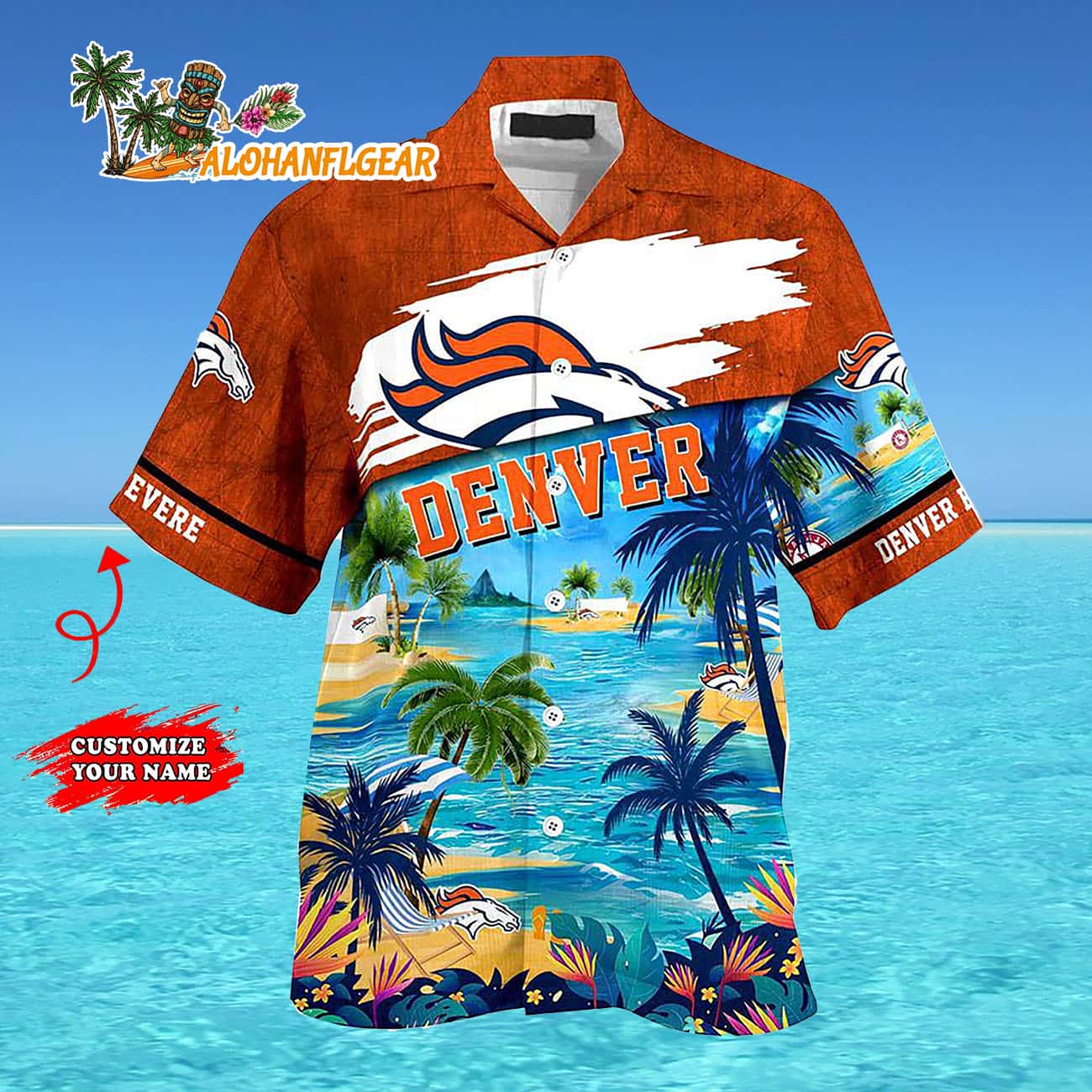 Personalized Denver Broncos Summer Button Up Hawaii Shirt Personalized Denver Broncos Summer Button Up Hawaii Shirt