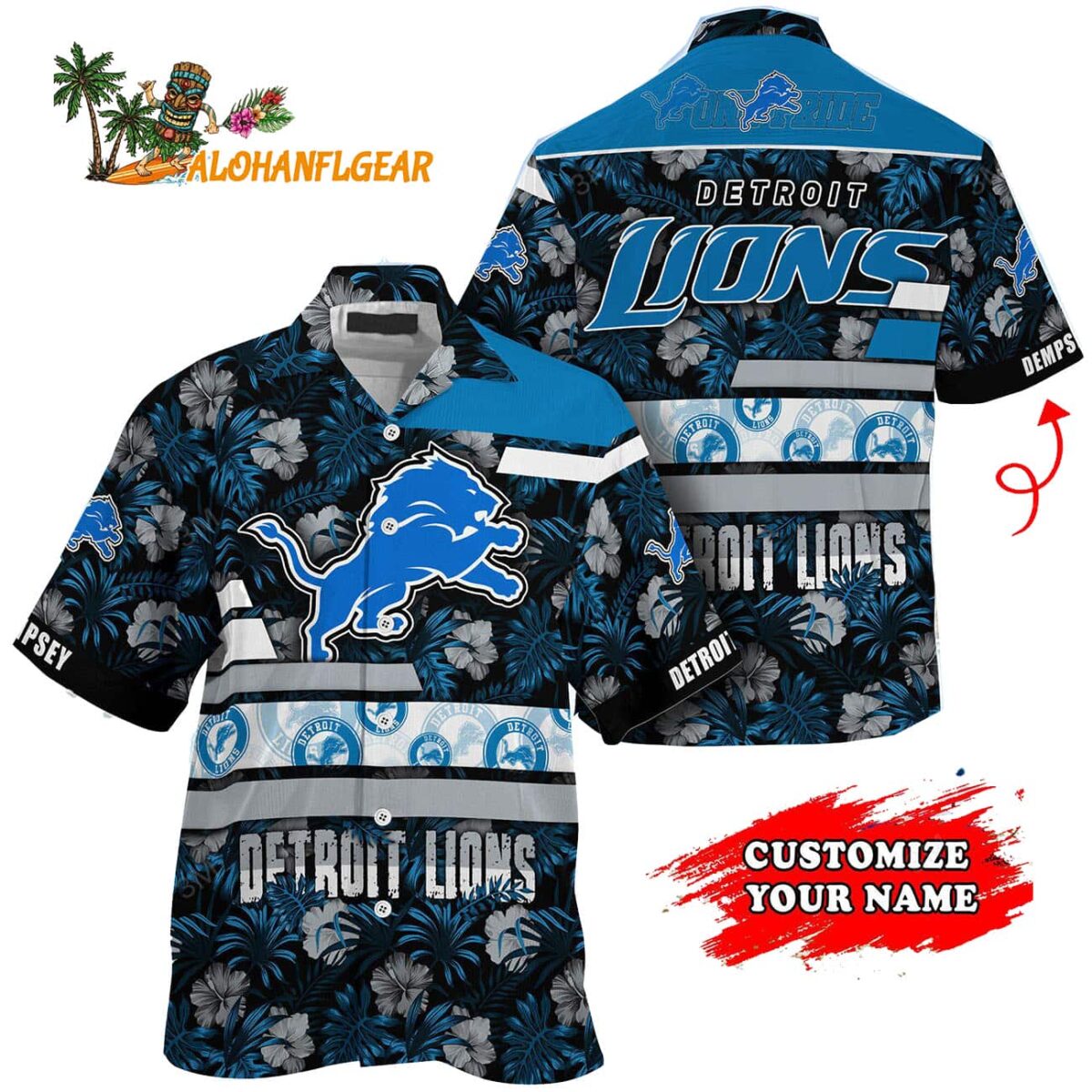 Personalized Detroit Lions Flower Summer Limited Hawaiian Shirt 1