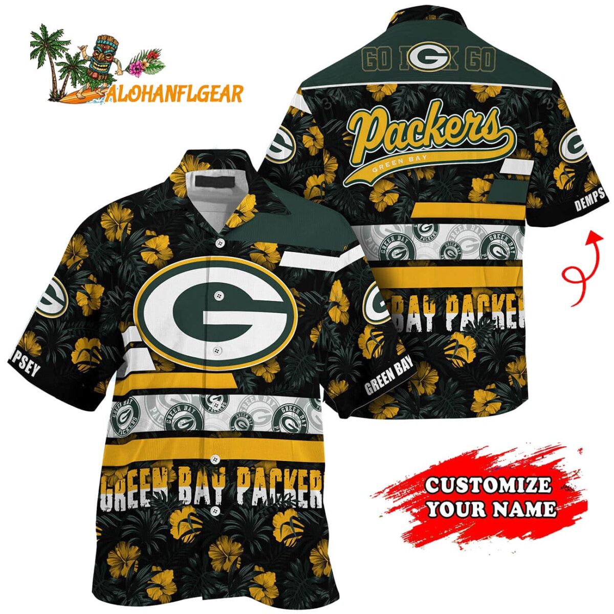 Personalized Green Bay Packers Flower Summer Limited Hawaiian Shirt 1
