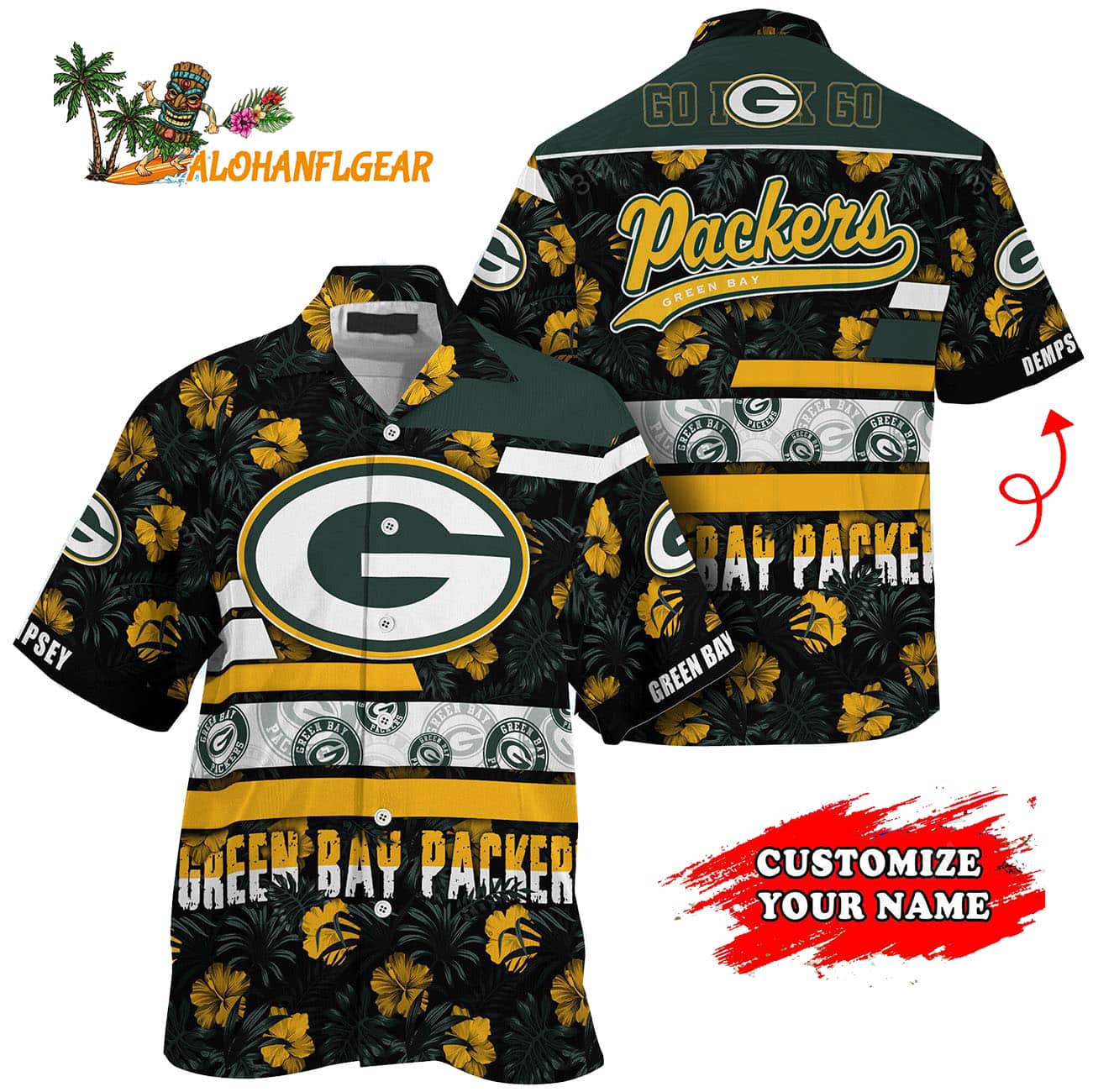 Personalized Green Bay Packers Flower Summer Limited Hawaiian Shirt Personalized Green Bay Packers Flower Summer Limited Hawaiian Shirt