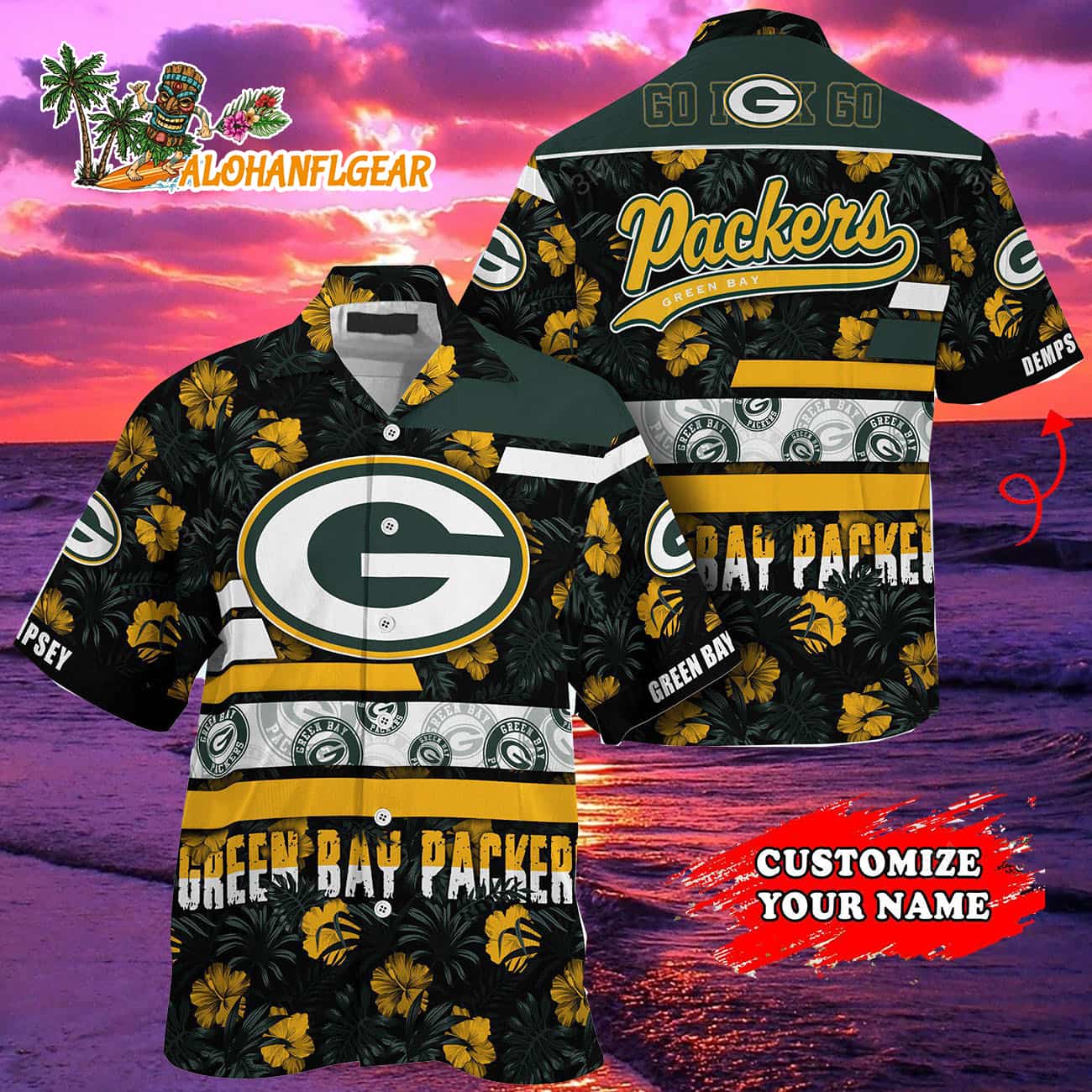 Personalized Green Bay Packers Flower Summer Limited Hawaiian Shirt Personalized Green Bay Packers Flower Summer Limited Hawaiian Shirt