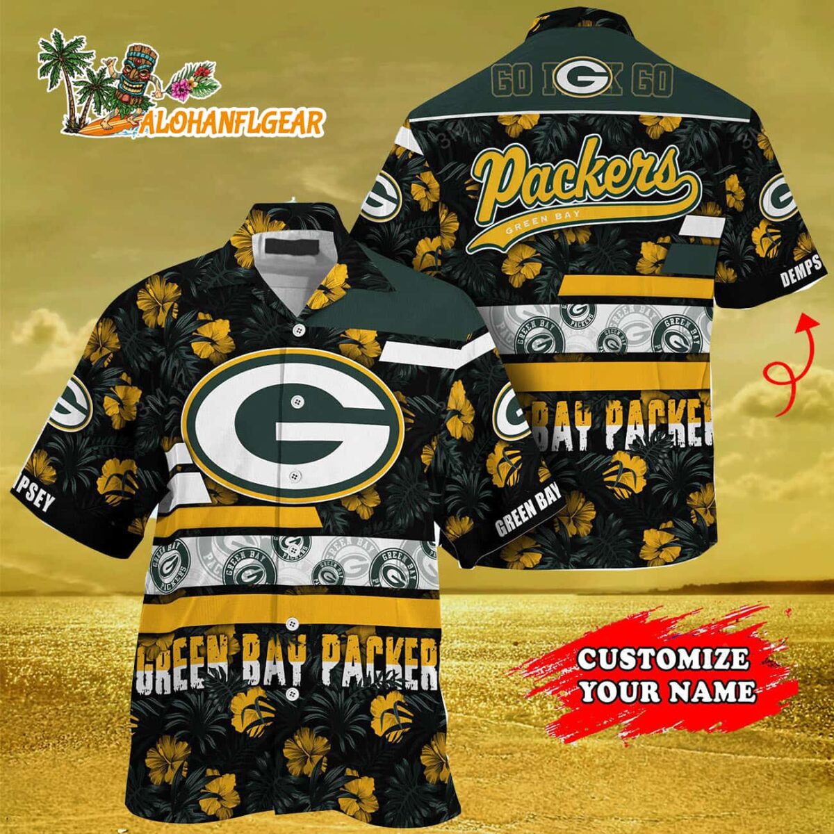 Personalized Green Bay Packers Flower Summer Limited Hawaiian Shirt 3
