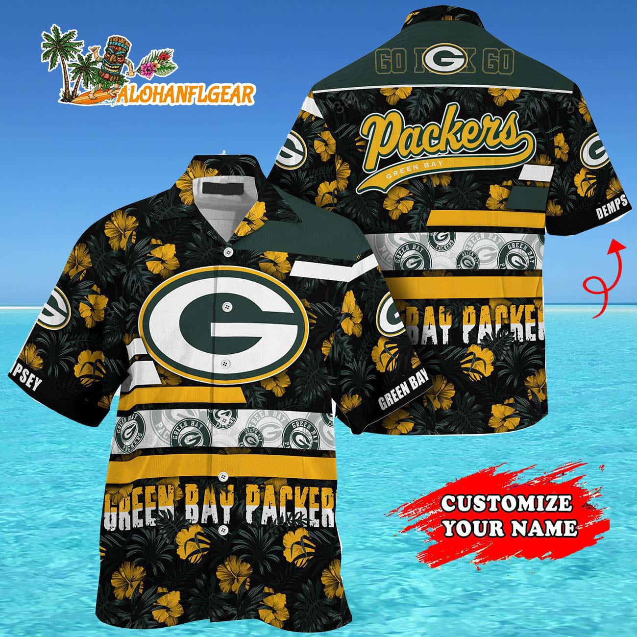 Personalized Green Bay Packers Flower Summer Limited Hawaiian Shirt Personalized Green Bay Packers Flower Summer Limited Hawaiian Shirt