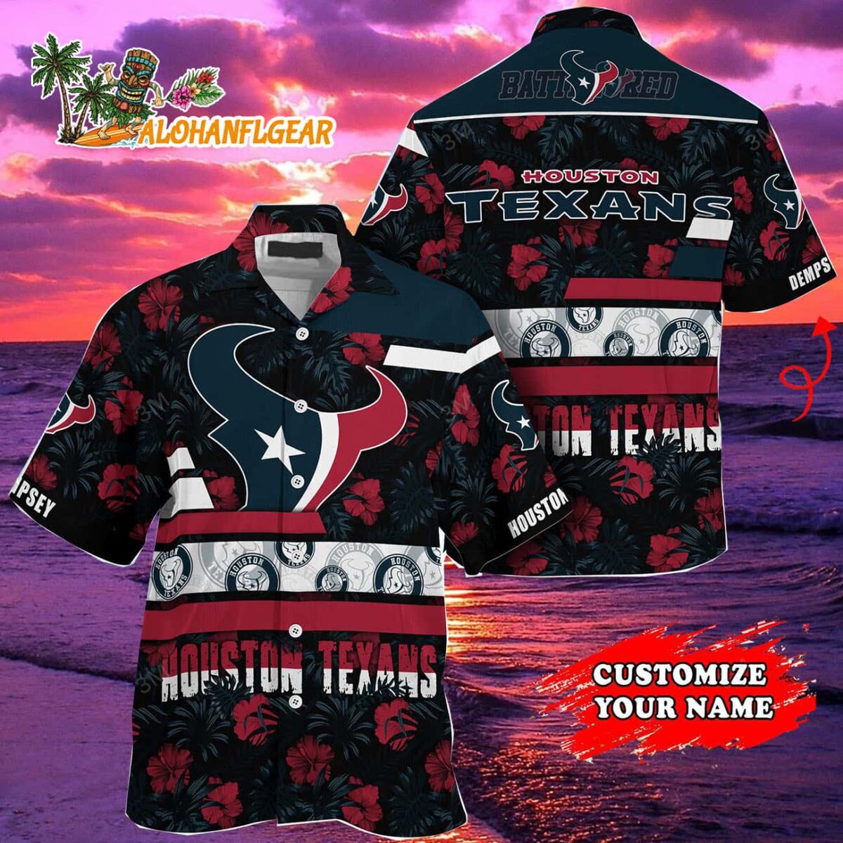 Personalized Houston Texans Flower Summer Limited Hawaiian Shirt 2