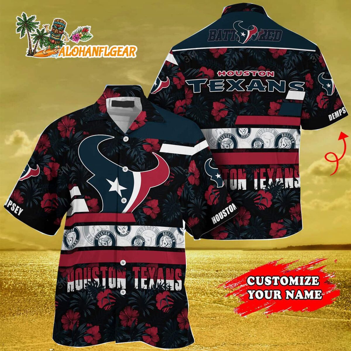 Personalized Houston Texans Flower Summer Limited Hawaiian Shirt 3