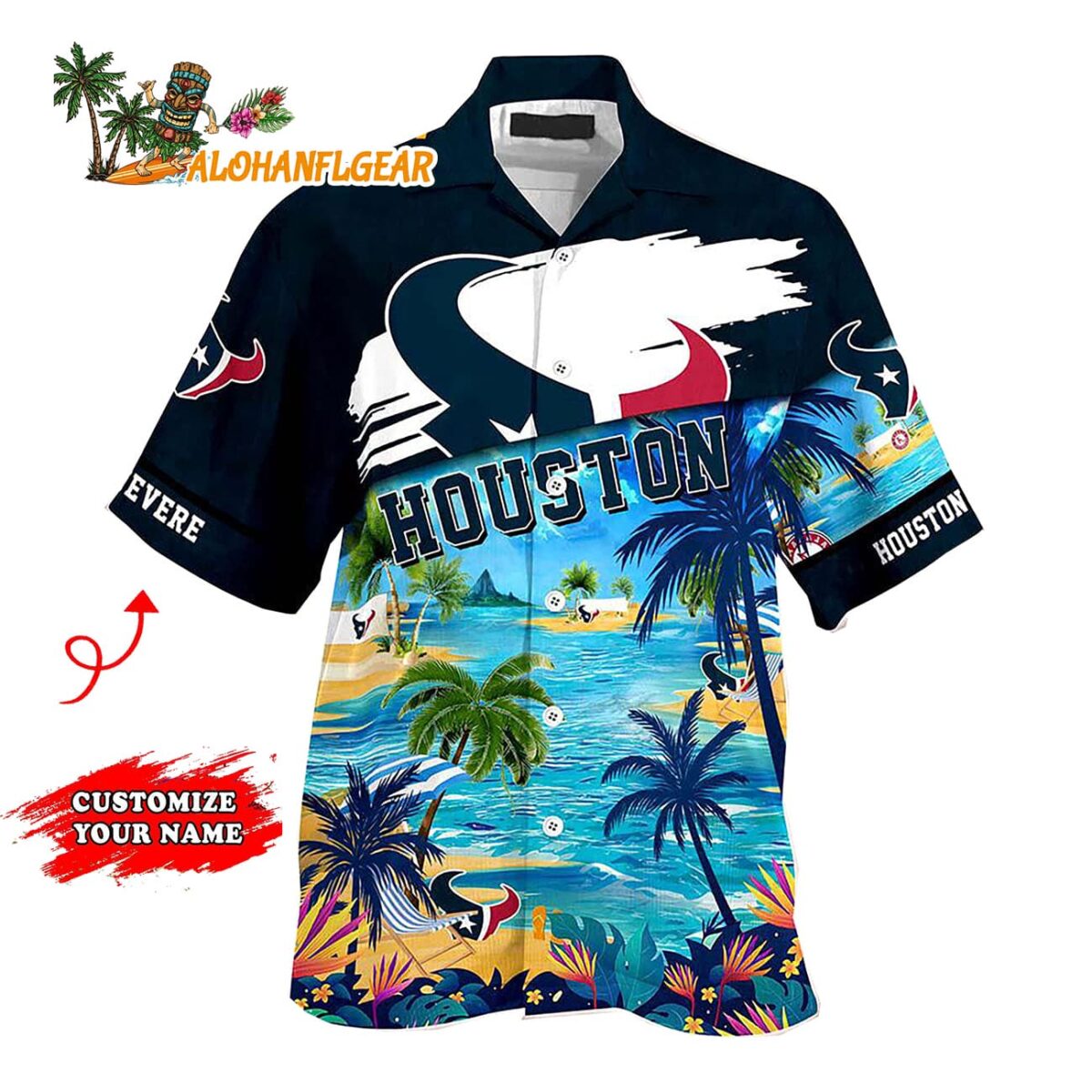 Personalized Houston Texans Summer Button Up Hawaii Shirt 1