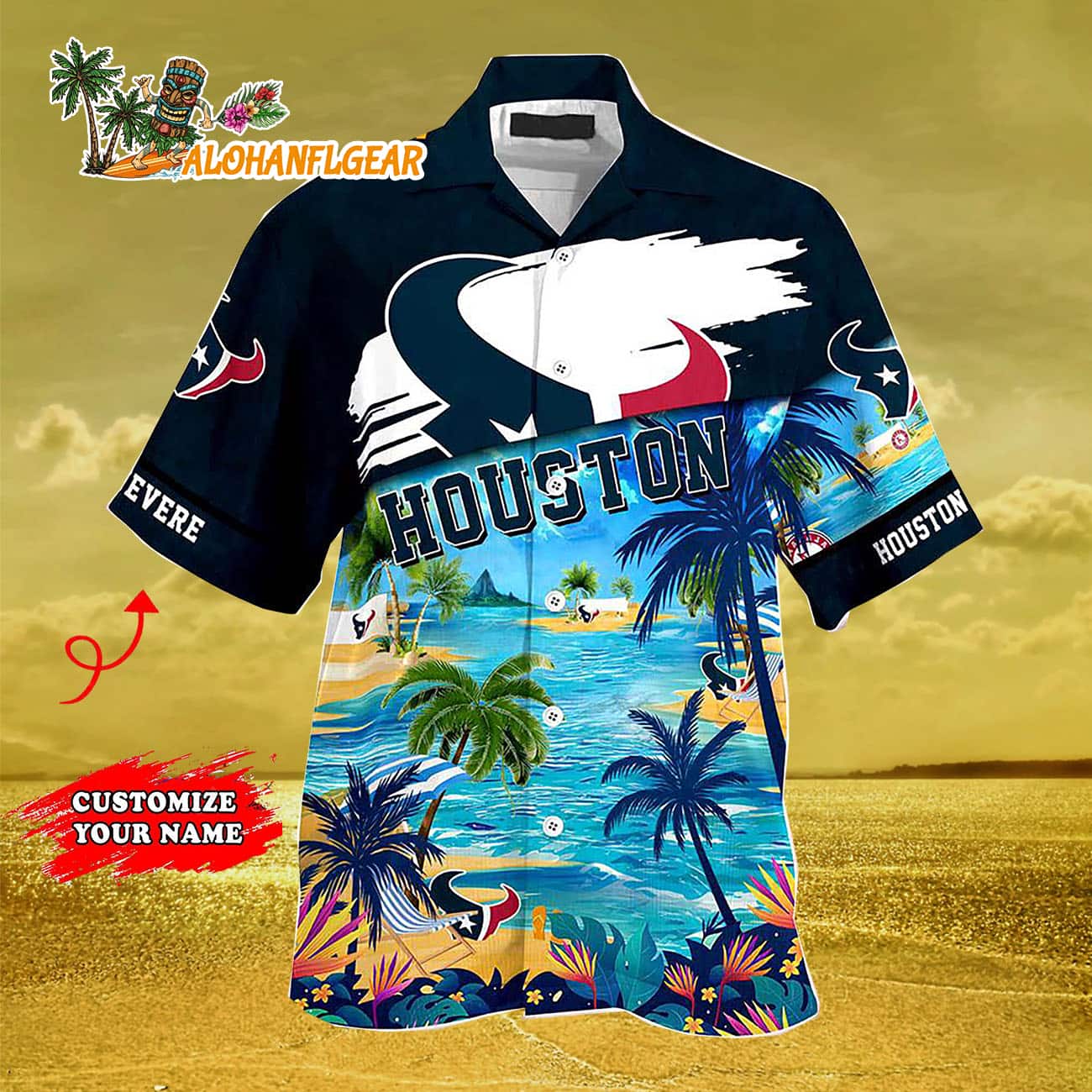 Personalized Houston Texans Summer Button Up Hawaii Shirt Personalized Houston Texans Summer Button Up Hawaii Shirt
