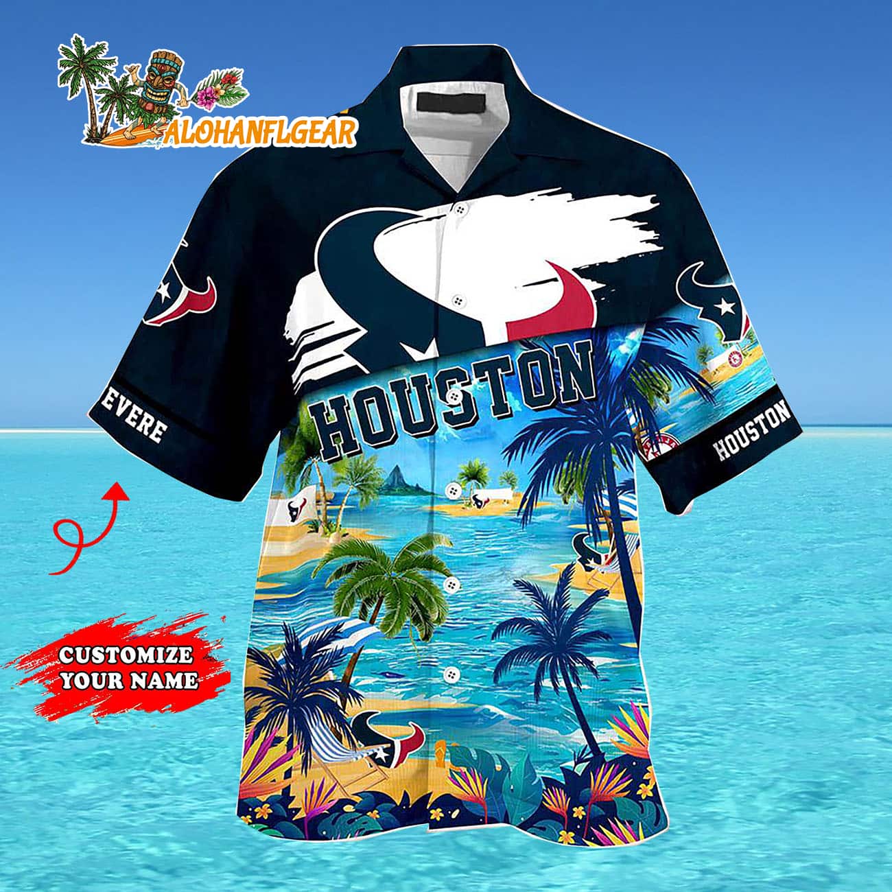 Personalized Houston Texans Summer Button Up Hawaii Shirt Personalized Houston Texans Summer Button Up Hawaii Shirt