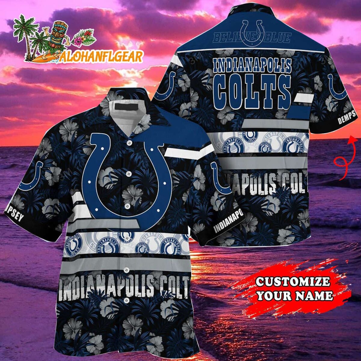 Personalized Indianapolis Colts Flower Summer Limited Hawaiian Shirt 2
