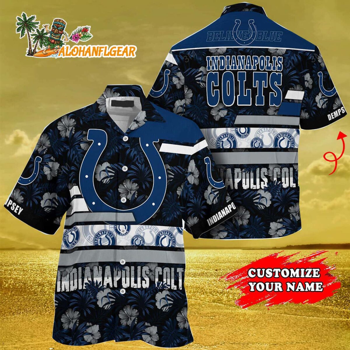 Personalized Indianapolis Colts Flower Summer Limited Hawaiian Shirt 3