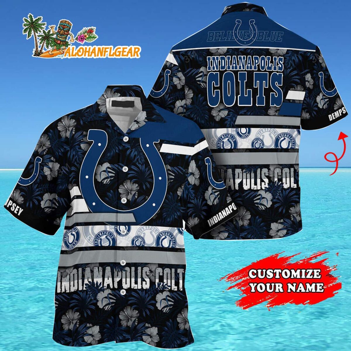 Personalized Indianapolis Colts Flower Summer Limited Hawaiian Shirt 4