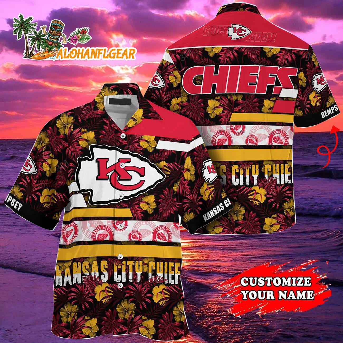 Personalized Kansas City Chiefs Flower Summer Limited Hawaiian Shirt Personalized Kansas City Chiefs Flower Summer Limited Hawaiian Shirt
